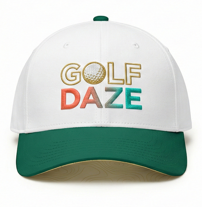 Golf Daze White & Green Cap